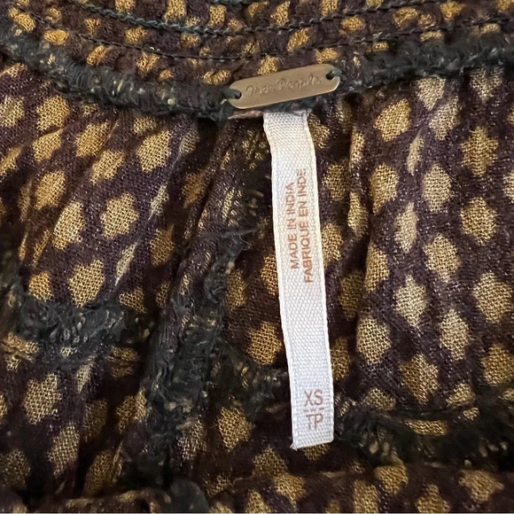 Free People Mixed Print Drawstring Ruched Relaxed Shorts - Picture 3 of 6